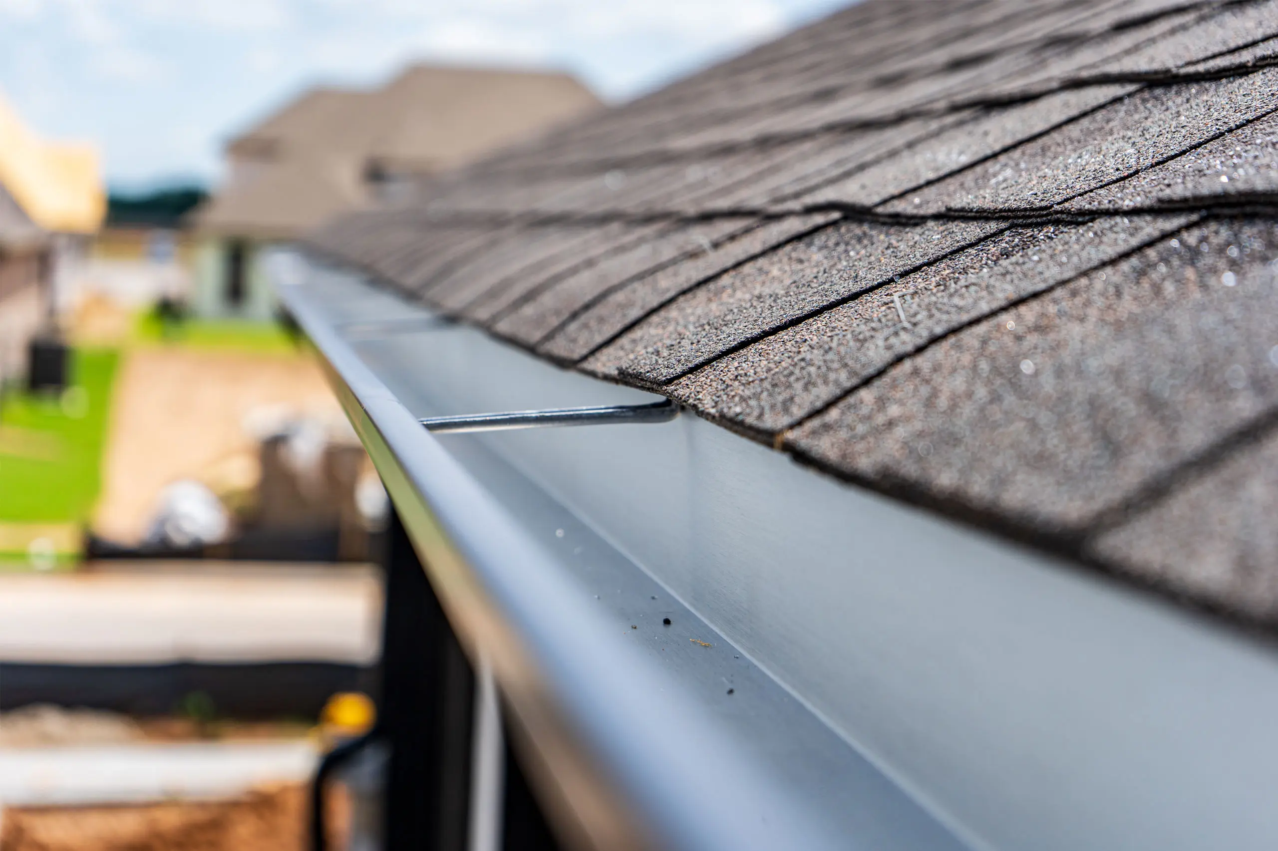 A picture of roof guttering.